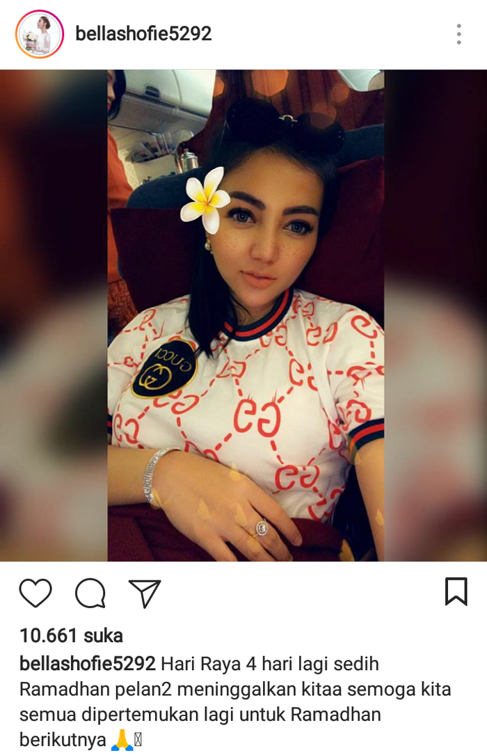 Unggahan Bella Shofie di instagram