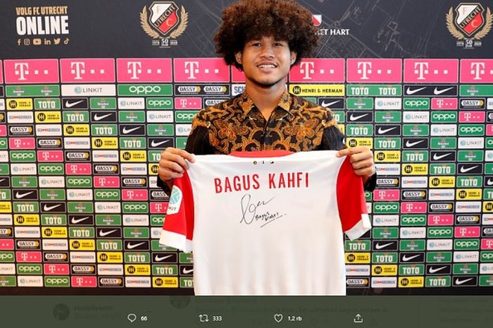 Bagus Kahfi diperkenalkan sebagai pemain baru FC Utrecht, Jumat (5/2/2021) dan jersey spesial dirilis.