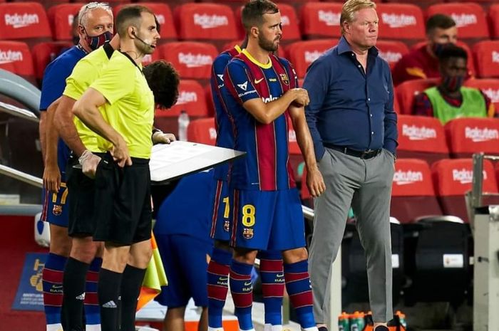 Miralem Pjanic menjalani laga debut bersama Barcelona dalam laga Joan Gamper, Sabtu (19/9/2020).