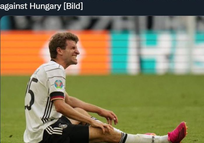 Thomas Mueller mengalami cedera dalam duel timnas Jerman vs Portugal di Euro 2020.