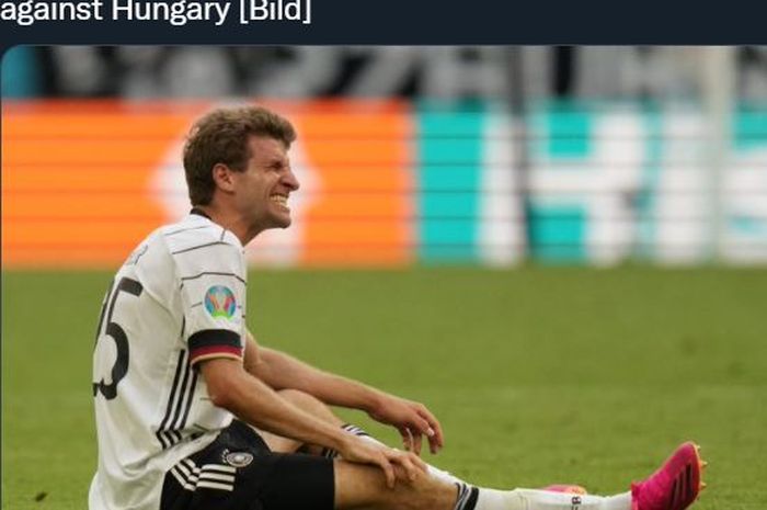Thomas Mueller mengalami cedera dalam duel timnas Jerman vs Portugal di Euro 2020.