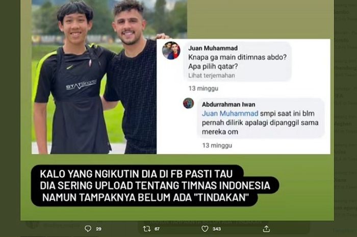 Abdurahman Iwan, pemain Indonesia yang dipanggil memperkuat timnas U-17 Qatar.
