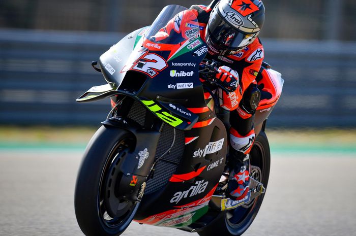 Geber motor Aprilia di hari pertama MotoGP Aragon 2021, Maverick Vinales temukan dua masalah.