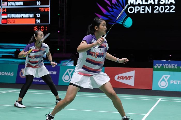 Pasangan ganda putri Indonesia, Febriana Dwipuji Kusuma/Amalia Cahaya Pratiwi pada  babak kedua Malaysia Open 2022, Kamis (30/6/2022)