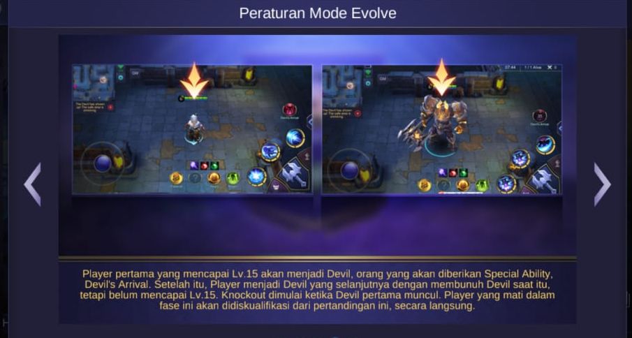 Perarturan Di Mode Evolve