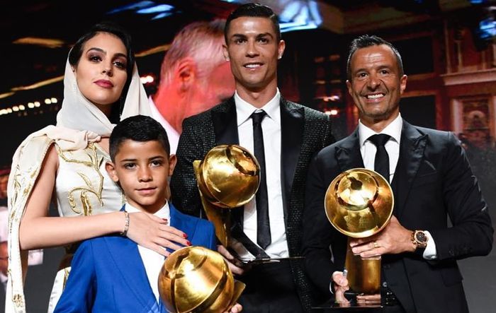 Cristiano Ronaldo dalam acara Globe Soccer Awards, Jumat (4/1/19).