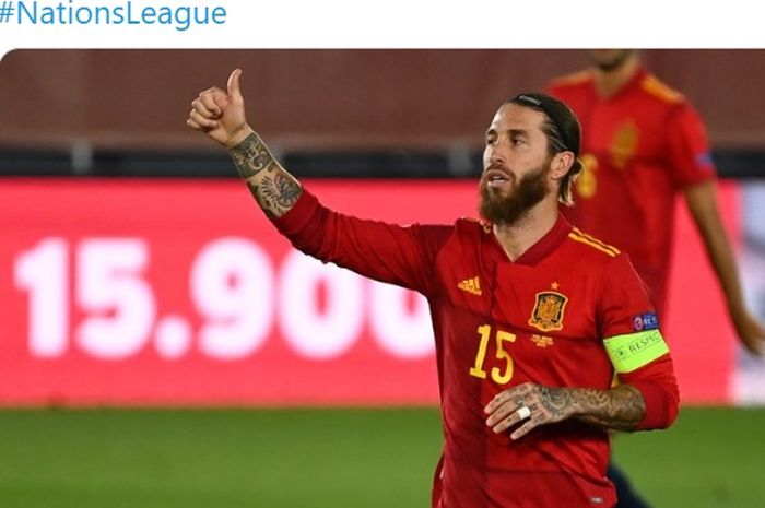 Sergio Ramos kala memperkuat timnas Spanyol.