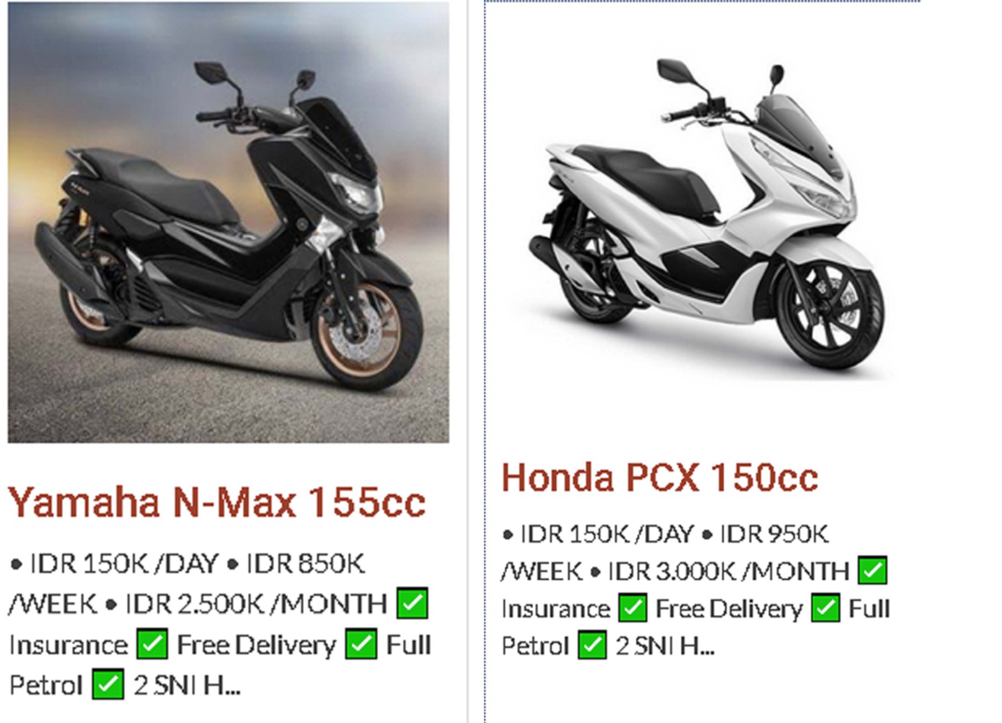 Mahalan Rental Honda Pcx150 Dibanding Yamaha Nmax Ini Daftar