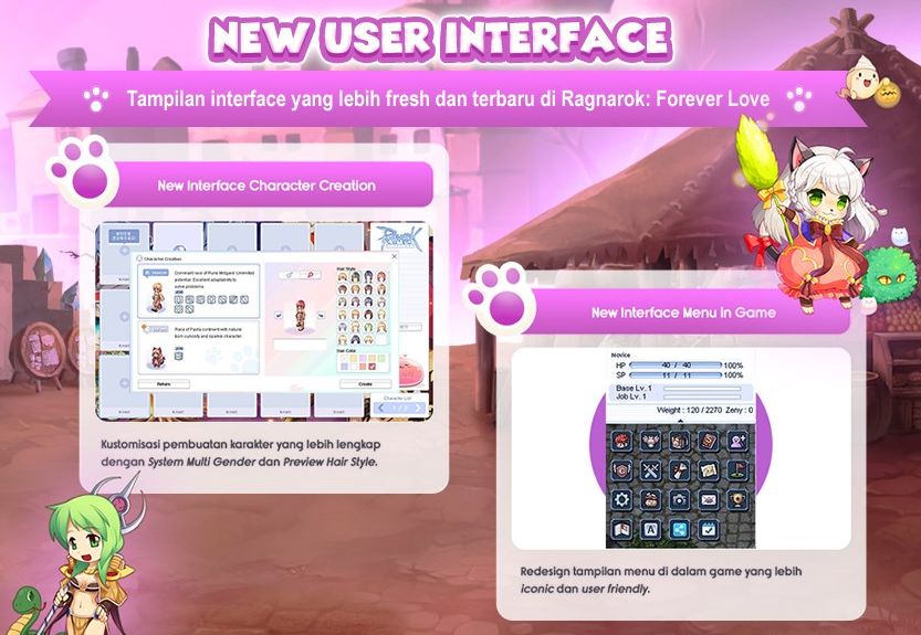 Interface baru Ragnarok: Forever Love