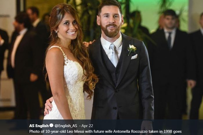 Lionel Messi dan Antonela Roccuzzo.