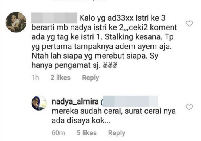 Jawaban Nadya Almira saat dituduh merebut suami orang juga