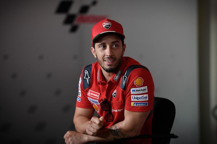 Pembalap Ducati, Andrea Dovizioso, pada konferensi pers jelang MotoGP San Marino 2020, Kamis (10/9/2020).