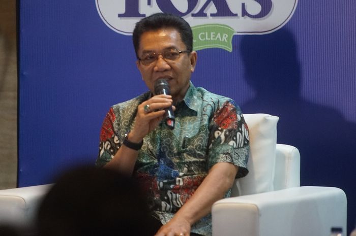 Sekjen PP PBSI Achmad Budiharto berbicara dalam konferensi pers jelang Indonesia Masters 2019 Super 100 di Ritz Carlton, Jakarta, Rabu (11/9/2019).