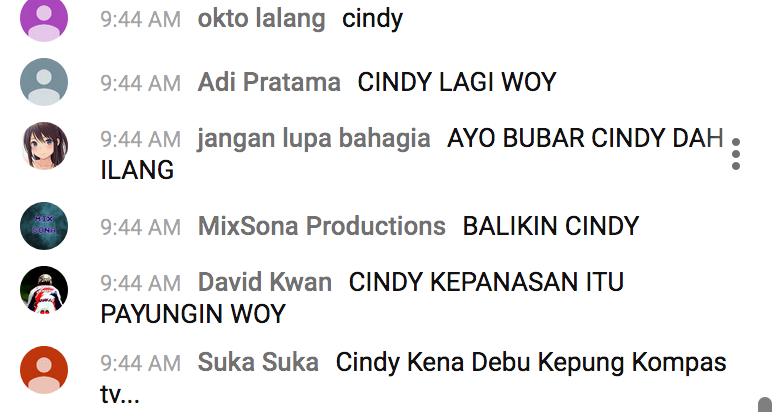 Reaksi warganet saat tak ada Cindy