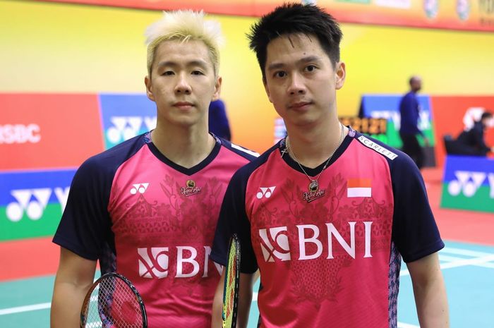 hasil Indonesia Masters 2023 menunjukkan Marcus Fernaldi Gideon/Kevin Sanjaya Sukamuljo berhasil menang di babak pertama