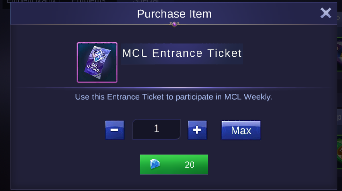 Entrance Ticket MCL