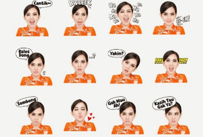 Stiker Syahrini di Line