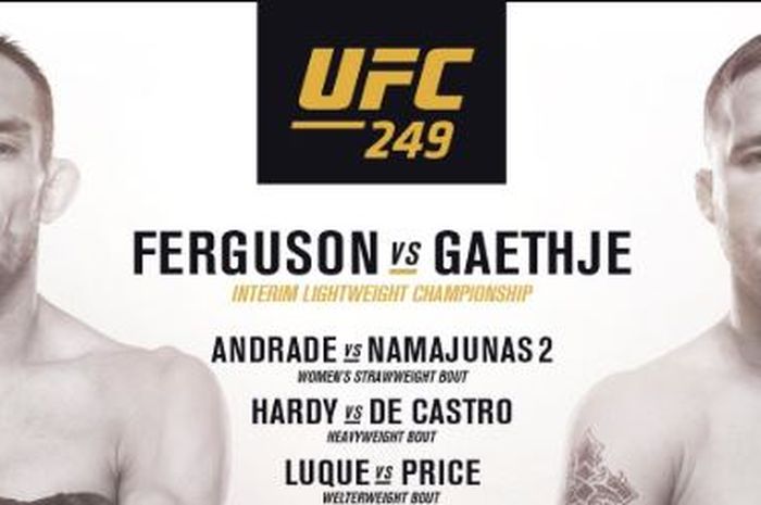 UFC 249 antara Tony Ferguson vs Justin Gaethje, 18 April 2020. Tangkapan Layar Twitter Resmi UFC 