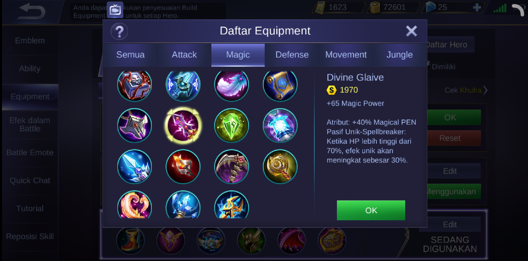 Equipment Magic Mobile Legends