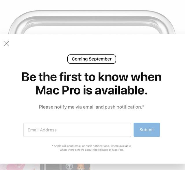 Mac Pro sebelumnya sempat tercantum akan rilis bulan September