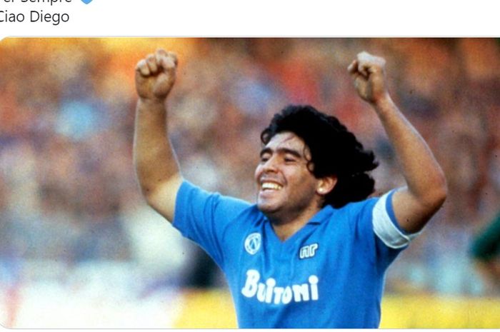 Cuitan duka Napoli atas berpulangnya Diego Maradona.