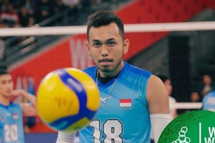 Aksi I Putu Randu Wahyu Pradana saat memperkuat Tim Voli Putra Indonesia dalam ajang SEA Games 2019