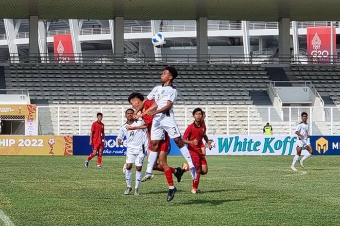 Timor Leste vs Laos di Piala AFF U-19 2022 di Stadion Madya, Senayan, Jakarta, Minggu (3/7/2022).