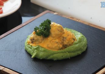 Yuk, Buat Bola Daging Keju dengan Kentang Tumbuk Hijau yang Lezat!