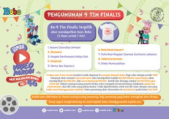 Pengumuman 9 Tim Finalis Lomba Video Parodi HUT Majalah Bobo Ke-46