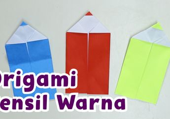 Mudah Dilakukan, Buat Kreasi Origami Berbentuk Pensil Warna, yuk!