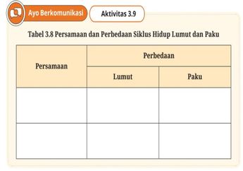 Jawab Soal Aktivitas 3.9 Persamaan dan Perbedaan Siklus Hidup Lumut dan Paku, Materi Biologi Kelas XI Kurikulum Merdeka