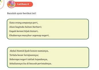 Jawab Soal Latihan 4 Membaca Syair, Materi Bahasa Indonesia Kelas XII Kurikulum Merdeka