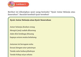 Jawab Soal Latihan 3 Analisis Syair, Materi Bahasa Indonesia Kelas XII Kurikulum Merdeka