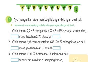 Jawab Soal Persoalan 1 tentang Perkalian dan Pembagian Bilangan Desimal, Materi Matematika Kelas IV SD Vol 2 Kurikulum Merdeka