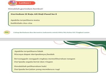 Jawab Soal Latihan 1 Mengidentifikasi Isi dalam Bait Gurindam, Materi Bahasa Indonesia Kelas XII Kurikulum Merdeka