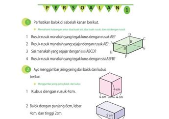 Jawab Soal Persoalan 1 tentang Balok dan Kubus, Materi Matematika Kelas IV SD Vol 2 Kurikulum Merdeka