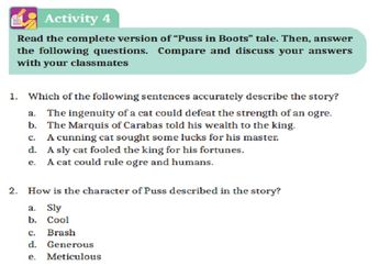 Jawab Soal 'Activity 4' dalam 'Unit 2: Fairy Tale', Bahasa Inggris Kelas XI