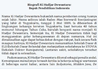 Jawab Soal Teks Biografi 'Biografi Ki Hadjar Dewantara: Bapak Pendidikan Indonesia', Bahasa Indonesia Kelas X Kurikulum Merdeka