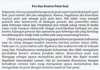 Jawab Soal Kegiatan 1 Teks Diskusi 'Pro dan Kontra Puisi Esai', Bahasa Indonesia Kelas X