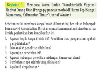 Jawab Soal Kegiatan 1 Menjawab Pertanyaan Berdasarkan Karya Ilmiah No. 4, Bahasa Indonesia Kelas XI