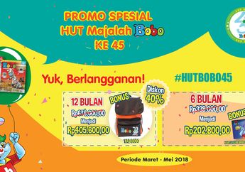 Promo Istimewa Langganan Majalah Bobo dalam Rangka HUT Majalah Bobo Ke-45