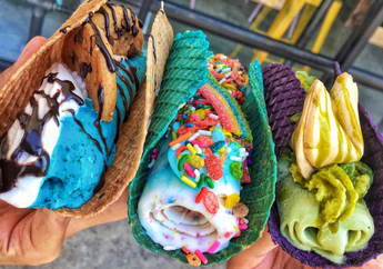 Rainbow Ice Cream Taco, Es Krim Sekaligus Taco Warna-warni!