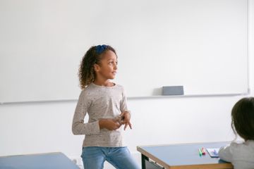 Memperkenalkan diri didepan kelas menggunakan bahasa Inggris.