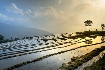 Sistem irigasi subak dikerjakan dengan menggunakan sistem gotong royong.