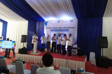 Launching program PARAMITA kerja sama  UT, Gramedia Printing, dan KGX pada Senin (20/3/2023) di Gudang Gramedia, Cakung, Jakarta Timur.
