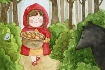 Terdapat soal seputar the little red riding hood pada buku Bahasa Inggris kelas X (SMA) Chapter VI halaman 141, Task 3.