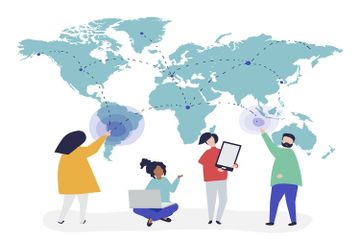Istilah globalisasi berkaitan dengan kemajuan ilmu pengetahuan atau iptek.