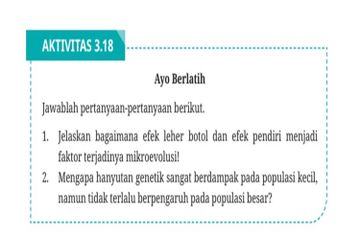 Jawab Soal Aktivitas 3.18 tentang Mikroevolusi, Materi Biologi Kelas XII Kurikulum Merdeka