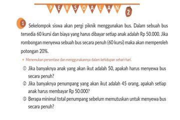Jawab Soal Persoalan 2 tentang Rasio dan Diagram, Materi Matematika Kelas V SD Vol 2 Kurikulum Merdeka