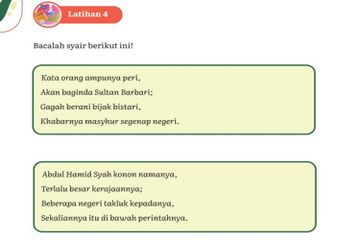 Jawab Soal Latihan 4 Membaca Syair, Materi Bahasa Indonesia Kelas XII Kurikulum Merdeka